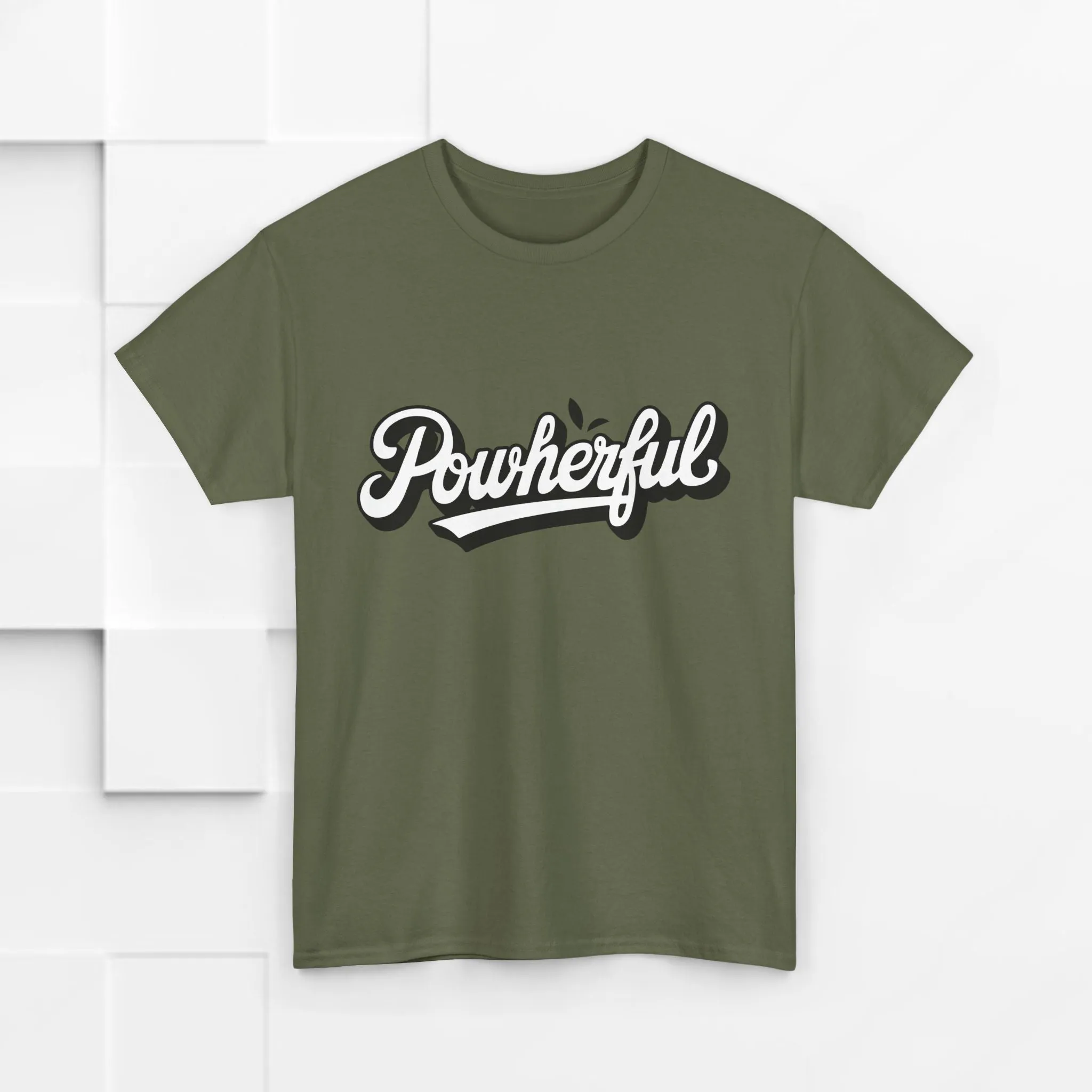 Unisex Heavy Cotton Tee - 'Powerful' Graphic Tee for Empowerment and Self-Expression